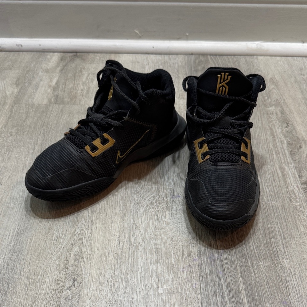 Kids Black and Gold Athletic Shoes